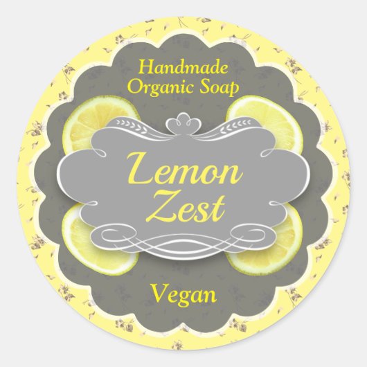 Handmade Lemon Zest Soap Ronde Sticker (Voorkant)
