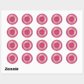 Handmade Logo Name Web Heart Love Pink Gold Ronde Sticker (Vel)