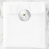 Handmade Logo Name Web Pegasus Horse Silver Gold Ronde Sticker (Tas)