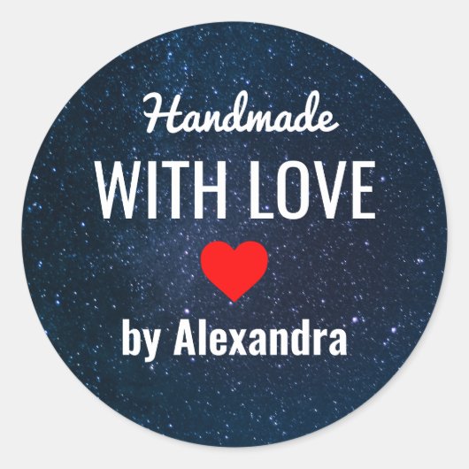 Handmade love pastel Stars in Sky Ronde Sticker (Voorkant)