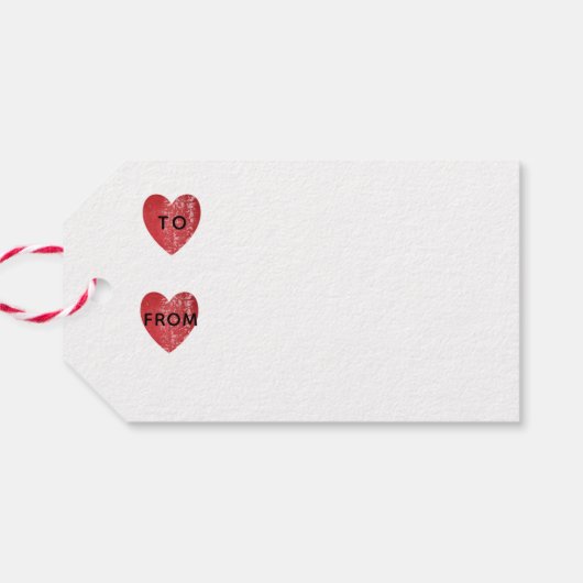 HANDMADE met liefde Rood hartstempel Cadeaulabel (Achterkant Horizontaal)