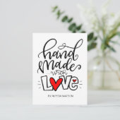 HANDMADE MET LOVE, BRIEFKAART (Staand voorkant)