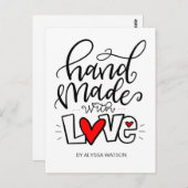 HANDMADE MET LOVE, BRIEFKAART (Voorkant / Achterkant)