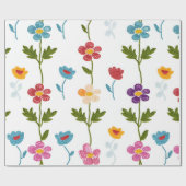 Handmade Minimal Nature Florals Colorful Botanical Cadeaupapier (Vlak)