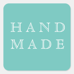 Handmade modern script turquoise product Sticker