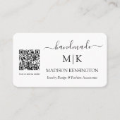 Handmade Monogram of voeg de Bedrijfs QR Kaart van Visitekaartje (Voorkant)