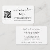 Handmade Monogram of voeg de Bedrijfs QR Kaart van Visitekaartje (Voorkant / Achterkant)