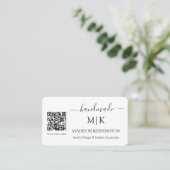 Handmade Monogram of voeg de Bedrijfs QR Kaart van Visitekaartje (Staand voorkant)