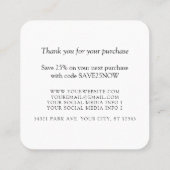 Handmade Monogram of voeg de Kaart Bedrijfs van he Vierkante Visitekaartje (Achterkant)