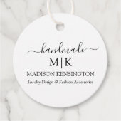 Handmade Monogram of voeg het Label Bedrijfs van h (Voorkant)