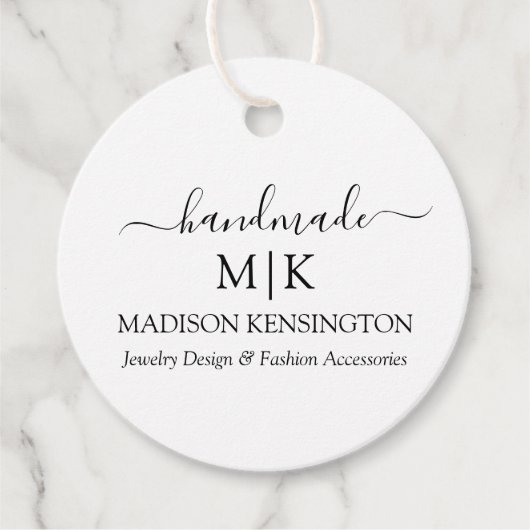 Handmade Monogram of voeg het Label Bedrijfs van h (Voorkant)