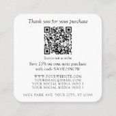 Handmade Monogram of voeg Logo QR Bedrijfs toe Vierkante Visitekaartje (Achterkant)