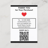 Handmade Necklace Earrings Black White Polka Dots Visitekaartje (Achterkant)