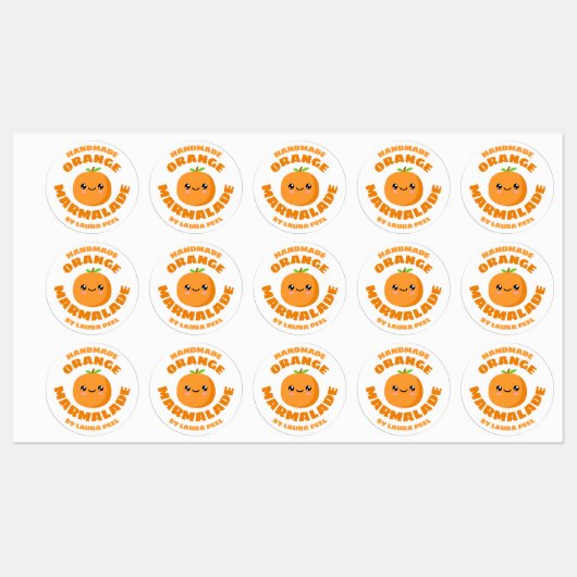 Handmade Oranje Marmalade Labels (Vel)