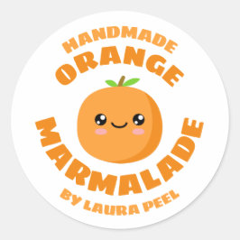 Handmade Oranje Marmalade Ronde Sticker