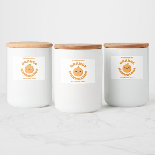 Handmade Oranje Marmalade Voedselcontainer Etiket (Flessen)