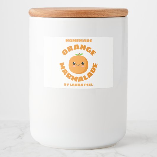 Handmade Oranje Marmalade Voedselcontainer Etiket (Voorkant)