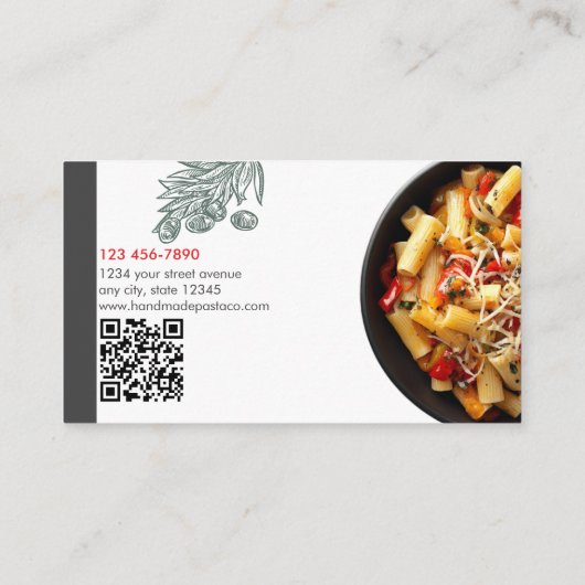 Handmade Pasta Shop Visitekaartje (Achterkant)