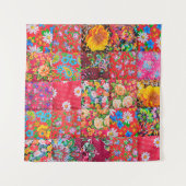 Handmade patchwork quilt with floral pattern as ba wandkleed (Voorkant (horizontaal))