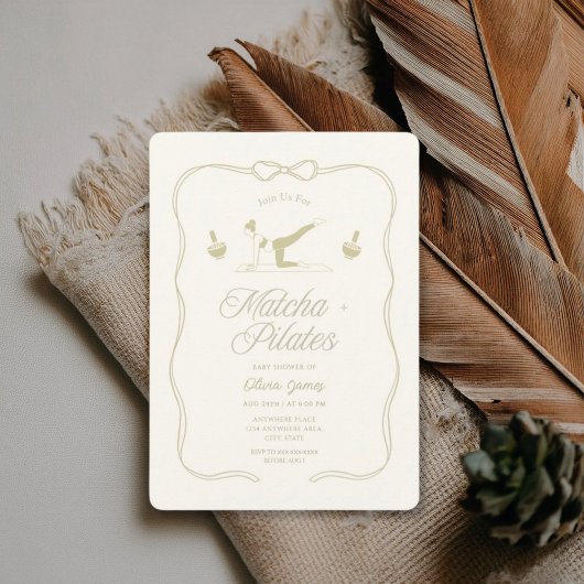 Handmade pilates baby shower kaart