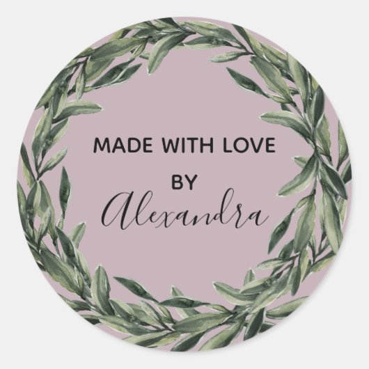 Handmade Product  Branch Trendy greenery Ronde Sticker (Voorkant)
