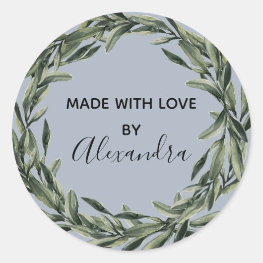 Handmade Product  Branch Trendy greenery Ronde Sticker (Voorkant)