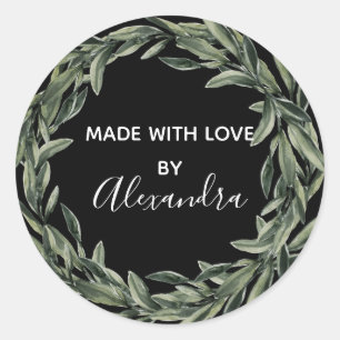 Handmade Product Branch Trendy Kraft Paper Ronde Sticker