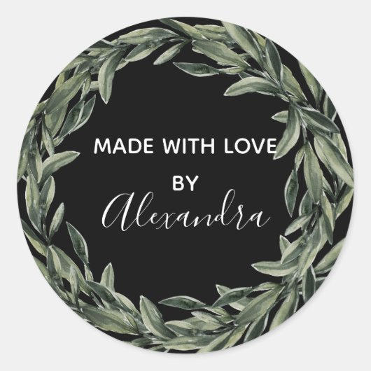 Handmade Product  Branch Trendy Kraft Paper Ronde Sticker (Voorkant)