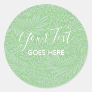 Handmade Product Floral Pattern Green Limoen Ronde Sticker