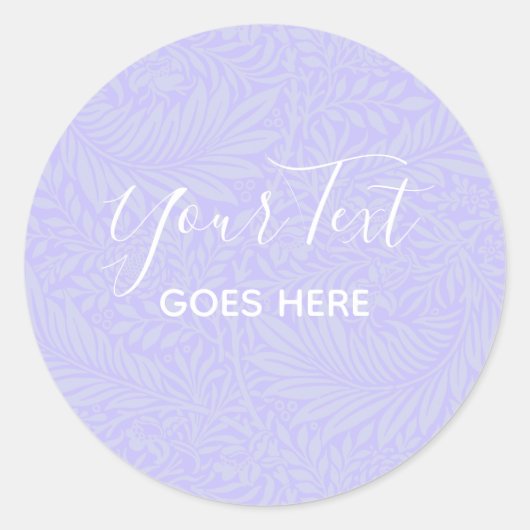Handmade Product Floral Pattern Lavender Ronde Sticker (Voorkant)