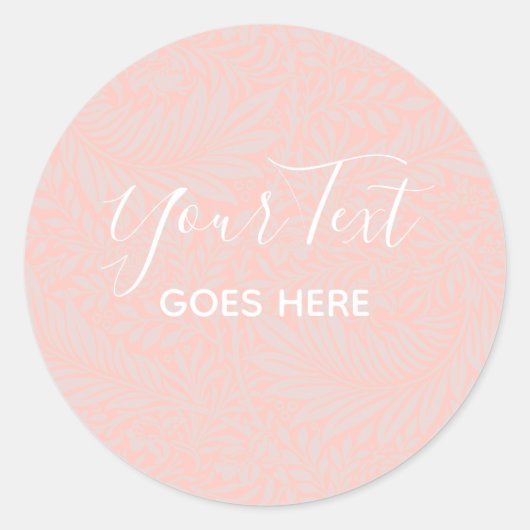 Handmade Product Floral Pattern Tangerine Ronde Sticker (Voorkant)