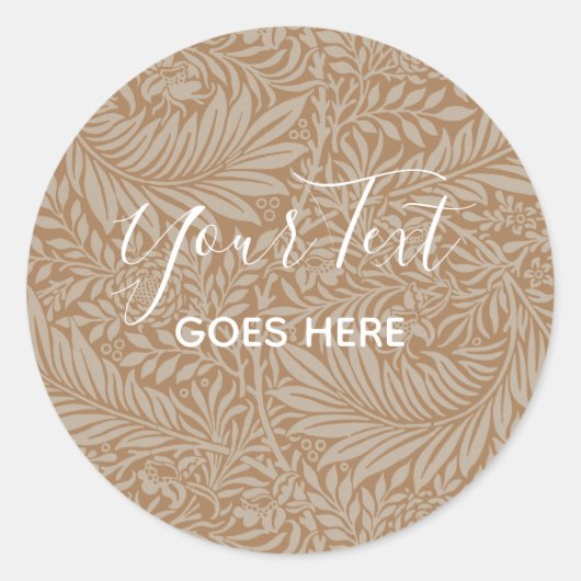 Handmade Product Floral Pattern Vanilla Ronde Sticker (Voorkant)