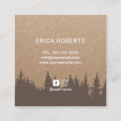 Handmade Product Pine Forest Rustic Kraft Vierkante Visitekaartje (Achterkant)