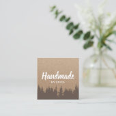 Handmade Product Pine Forest Rustic Kraft Vierkante Visitekaartje (Staand voorkant)