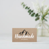 Handmade Products Mountain Typography Rustic Kraft Visitekaartje (Staand voorkant)