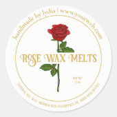 Handmade Rose Wax Melts Round Sticker (Voorkant)