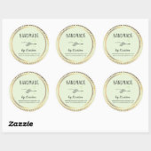 Handmade Rustic Green Golden Lijst Ronde Sticker (Vel)