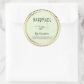 Handmade Rustic Green Golden Lijst Ronde Sticker (Tas)