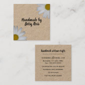 Handmade Rustic Kraft Daisy Flowers Social Media Vierkante Visitekaartje (Voorkant / Achterkant)