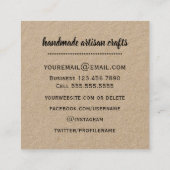 Handmade Rustic Kraft Daisy Flowers Social Media Vierkante Visitekaartje (Achterkant)