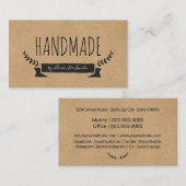 Handmade Rustic Kraft Visitekaartje (Voorkant / Achterkant)
