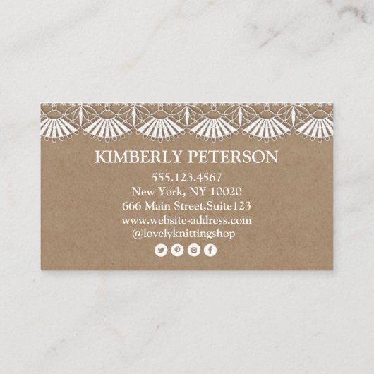 Handmade Rustic Kraft Visitekaartje (Achterkant)