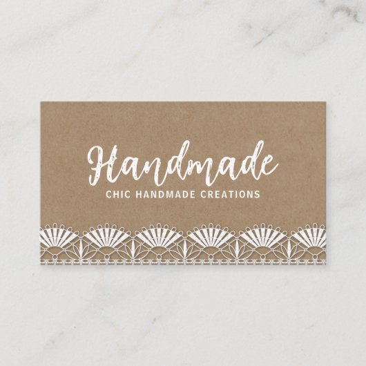 Handmade Rustic Kraft Visitekaartje (Voorkant)