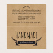 Handmade Rustic Kraft Visitekaartje (Buitenkant ongevouwen)