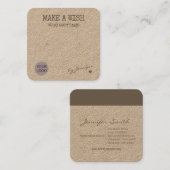 Handmade Rustic Natural Paper Stud Earring Holder Vierkante Visitekaartje (Voorkant / Achterkant)