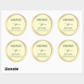 Handmade Rustic Yellow Golden Lijst Ronde Sticker (Vel)