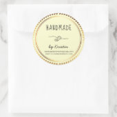 Handmade Rustic Yellow Golden Lijst Ronde Sticker (Tas)