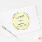 Handmade Rustic Yellow Golden Lijst Ronde Sticker (Envelop)
