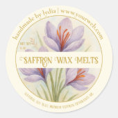 Handmade Saffron Wax Melts Round Sticker (Voorkant)