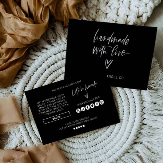 Handmade Small Business Packing Kaart Hartelijk da